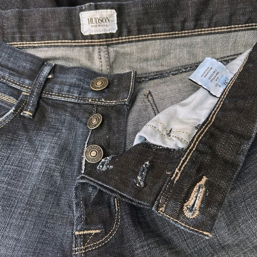 HUDSON Jeans Pants Dark Wash Mid-Rise Slouch Button Fly Vintage Y2K Made in USA - Picture 8 of 16